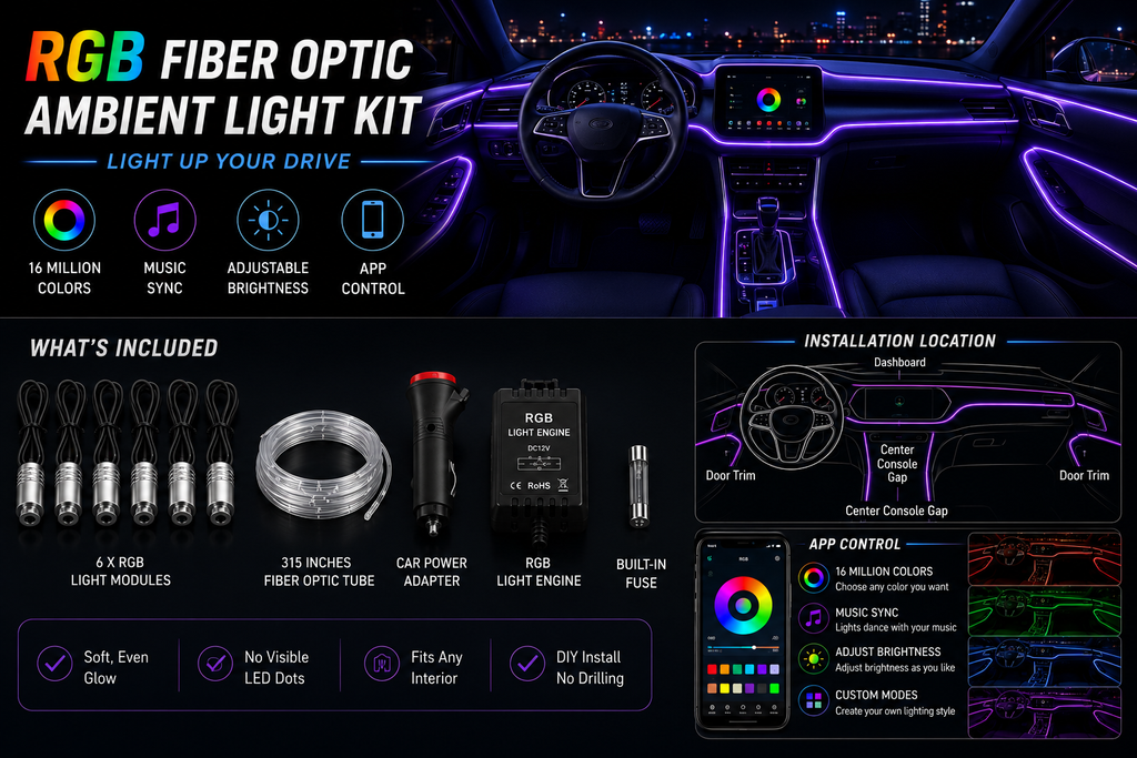 🚗 GlowRide Interior Lighting Kit