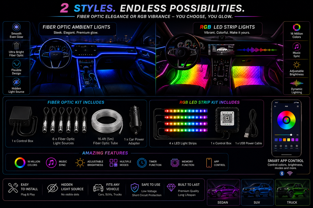 🚗 GlowRide Interior Lighting Kit